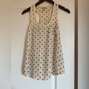 Joie tank top Silk - cream with navy polka dots